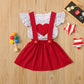 European And American Casual Polka Dot Flying Sleeves Heart-shaped Strap Dress