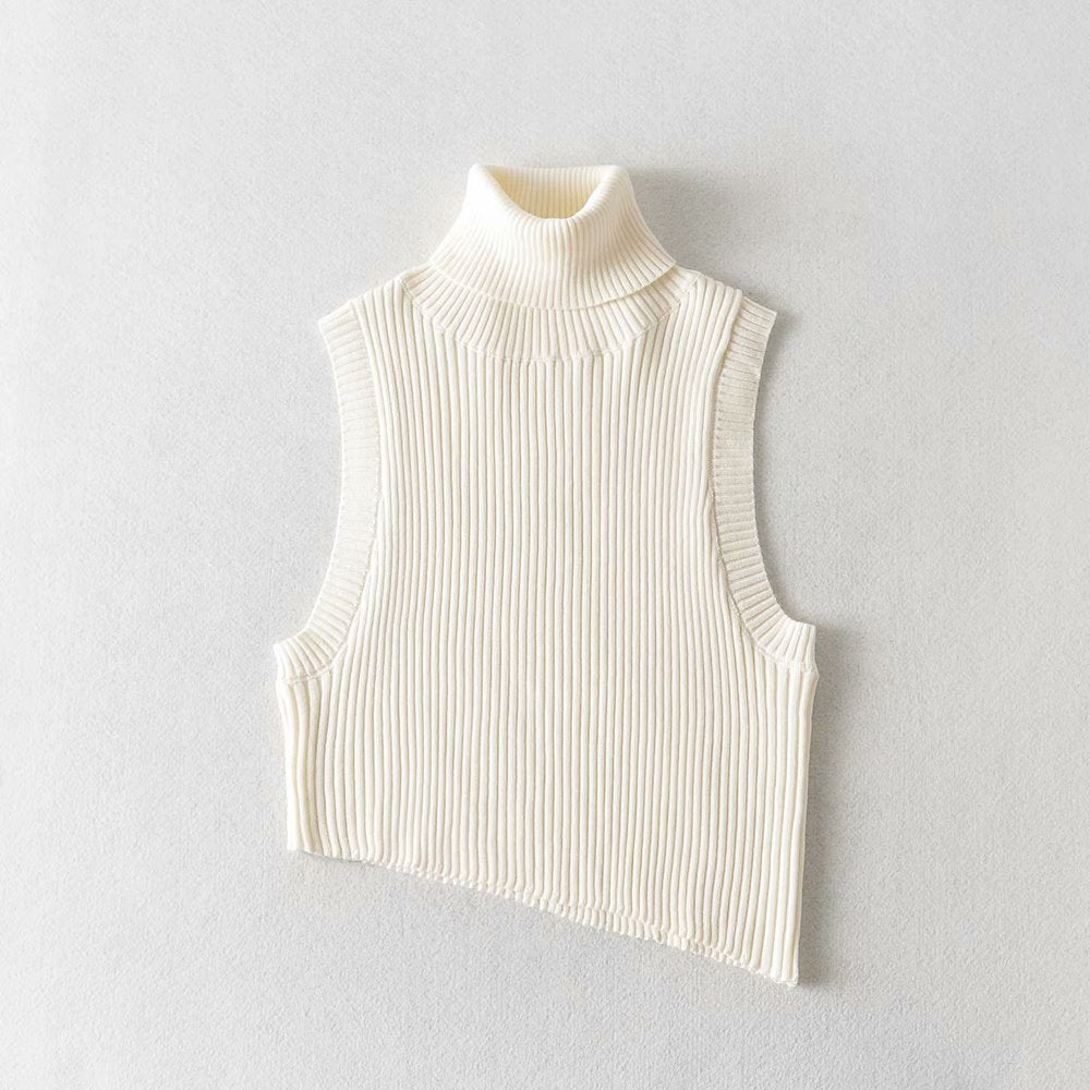 New European and American slim-fitting high-neck thick knitted T-shirt