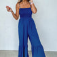 Women's Solid Color High Waist Strap Fitted Waist Jumpsuit
