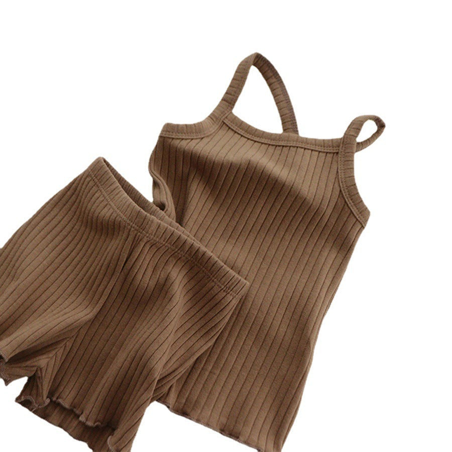 Pyjama à bretelles côtelées pour enfant