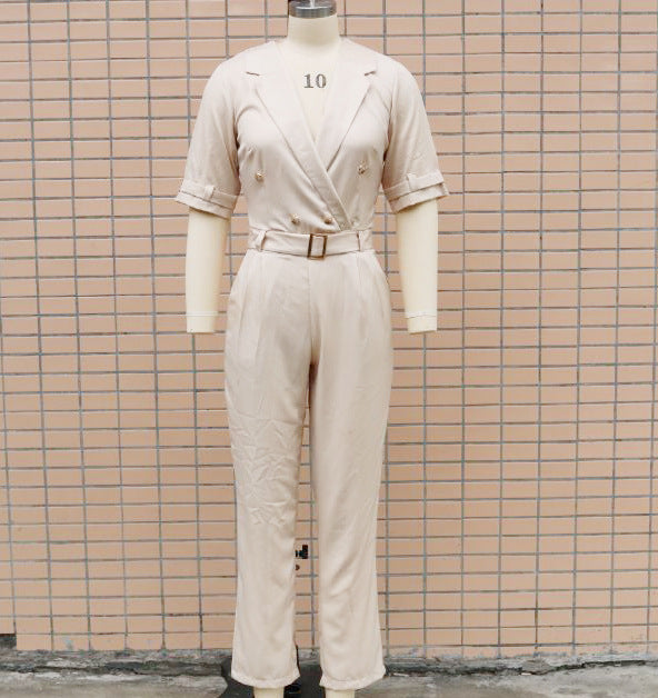 Combinaison slim à col sur mesure pour femme