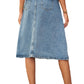 All-matching Slimming Washed Denim Breasted Skirt Women