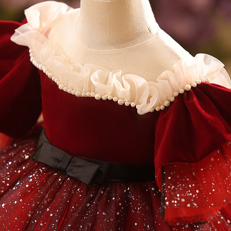 New Children's Dress Princess Dress Piano Host's Dress