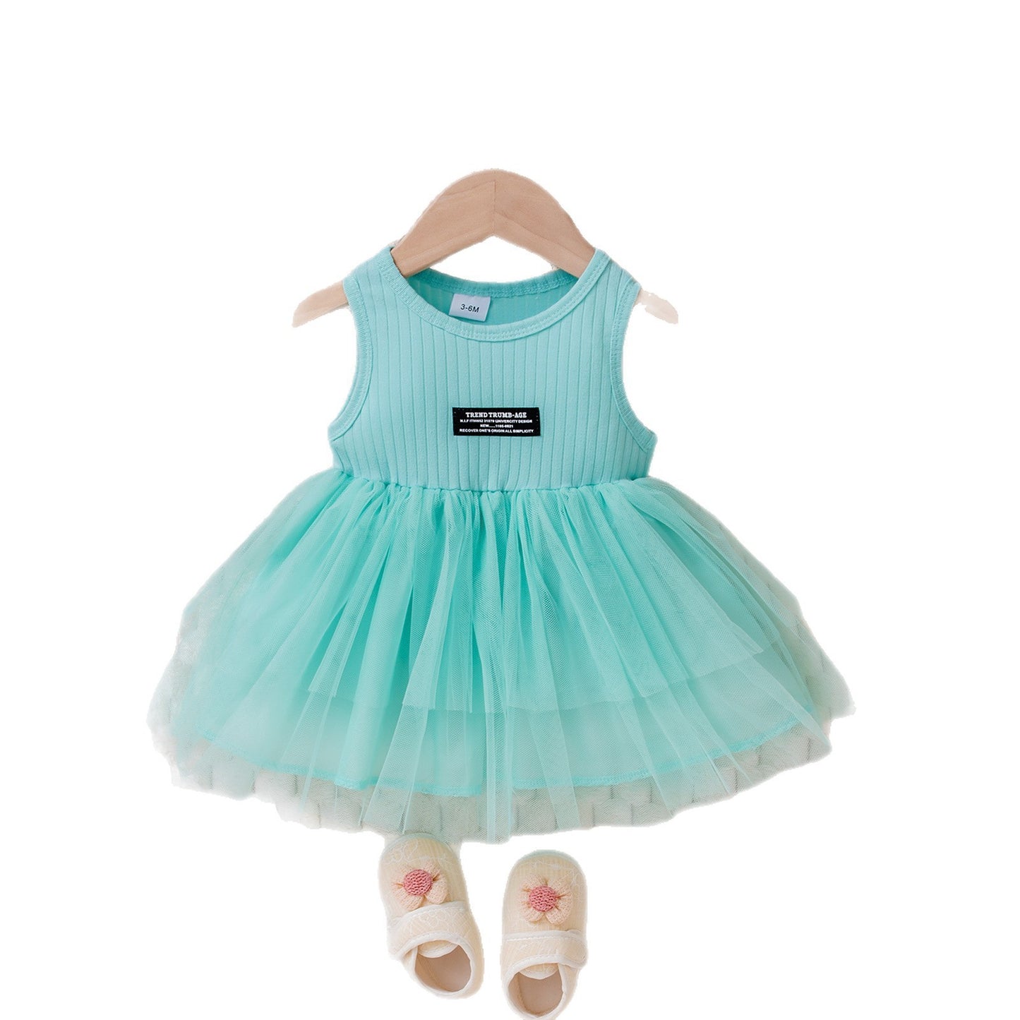 Summer Solid Color Sleeveless Mesh Dress