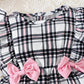 New Baby Girl Bow Plaid Jumpsuit