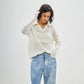 Women's POLO Loose Knit Openwork Knitted Top