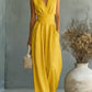 Womens Elegant Sleeveless Waist-Cinching V-Neck Sophisticated Jumpsuit