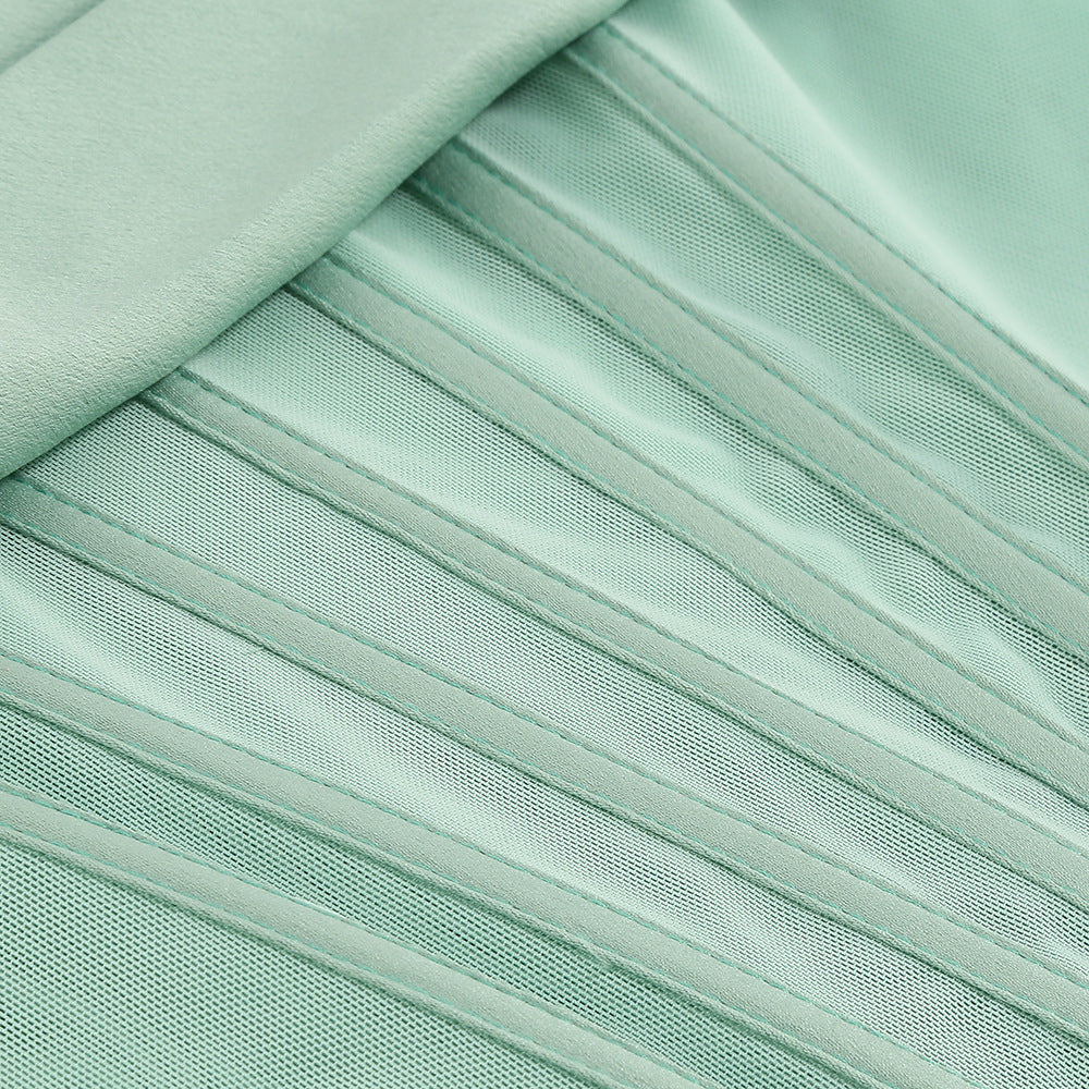 Women's Strapless Pleated Satin Dress