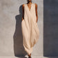 Summer Solid-Color V-Neck Resort-Style Womens Dress
