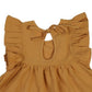 Flounced Sleeve Dress Girls' Back Collar Lace-up