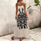 Spaghetti Straps Sleeveless Casual New Women's Printed Long Dress
