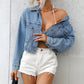 European And American INS Fashion Loose Short Denim Jacket