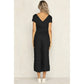 V-neck fashion casual pants button jumpsuit