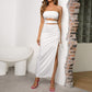 New Slim Fit Split Dress Tube Top Backless Sheath