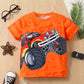 Fashion Children's Short-sleeved Cartoon Car Printing