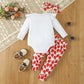 Infant Toddler Long Sleeve Bowknot Two-piece Set