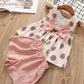 Two piece vest and skirt suit