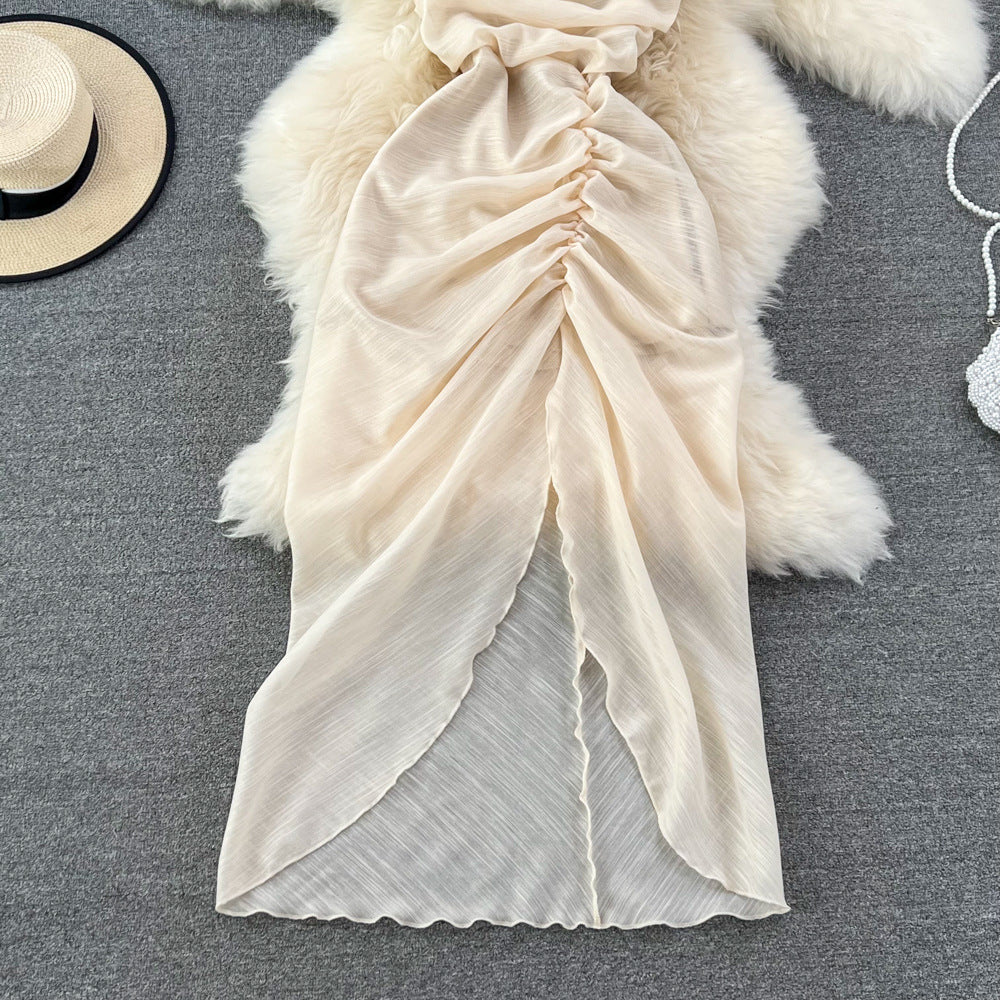 Slim Seaside Vacation Sleeveless Summer Slit Dress