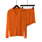 Ladies Long Sleeve Lapel Shorts Fashion Set