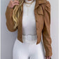 Fashionable Lapel Short Casual Cardigan Short Jacket