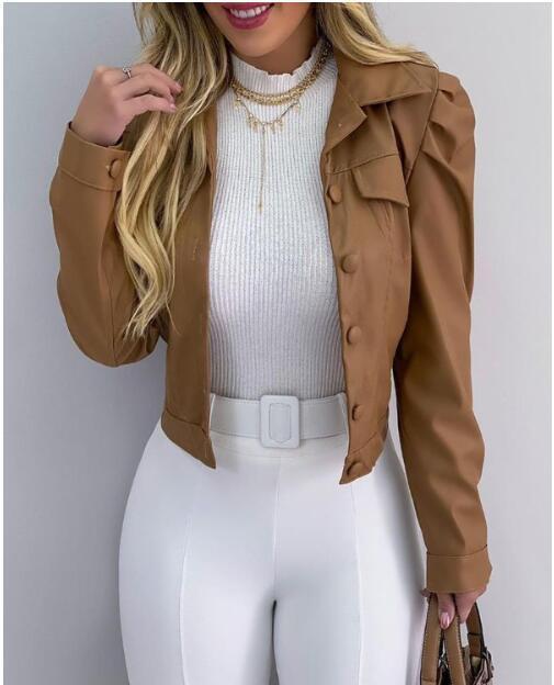 Fashionable Lapel Short Casual Cardigan Short Jacket