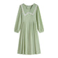 Robe à col princesse pour femme, coupe trapèze, taille haute, style printemps, petite jupe longue
