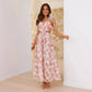 Chiffon Floral Backless Cross-Strap Dress