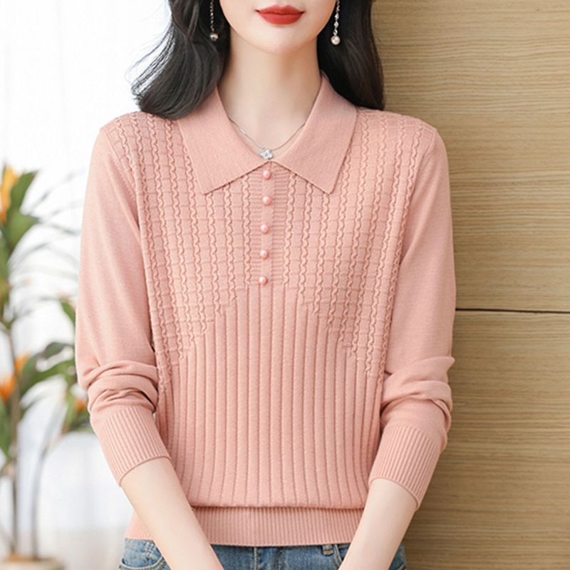 Pull femme en tricot à revers perlé