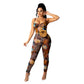 Combinaison pantalon imprimée en maille pour femme