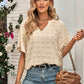 Spring And Summer Women's Clothing Casual Style V-neck Solid Color Fur Ball Top