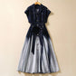 Robe en jean à revers, simple boutonnage, manches courtes, dégradé de couleurs, tendance, taille ajustée