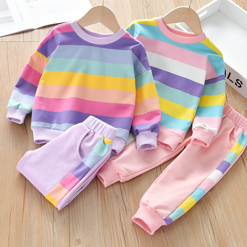 T-shirt Korean Tide Leisure Sports Suit With Long Sleeves