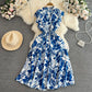 Elegant V-neck Printed Dress For Women