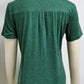 T-shirt ample à manches courtes et poches à revers de couleur unie