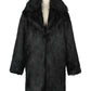 Women's Long Faux Fox Fur Suit Collar Coat