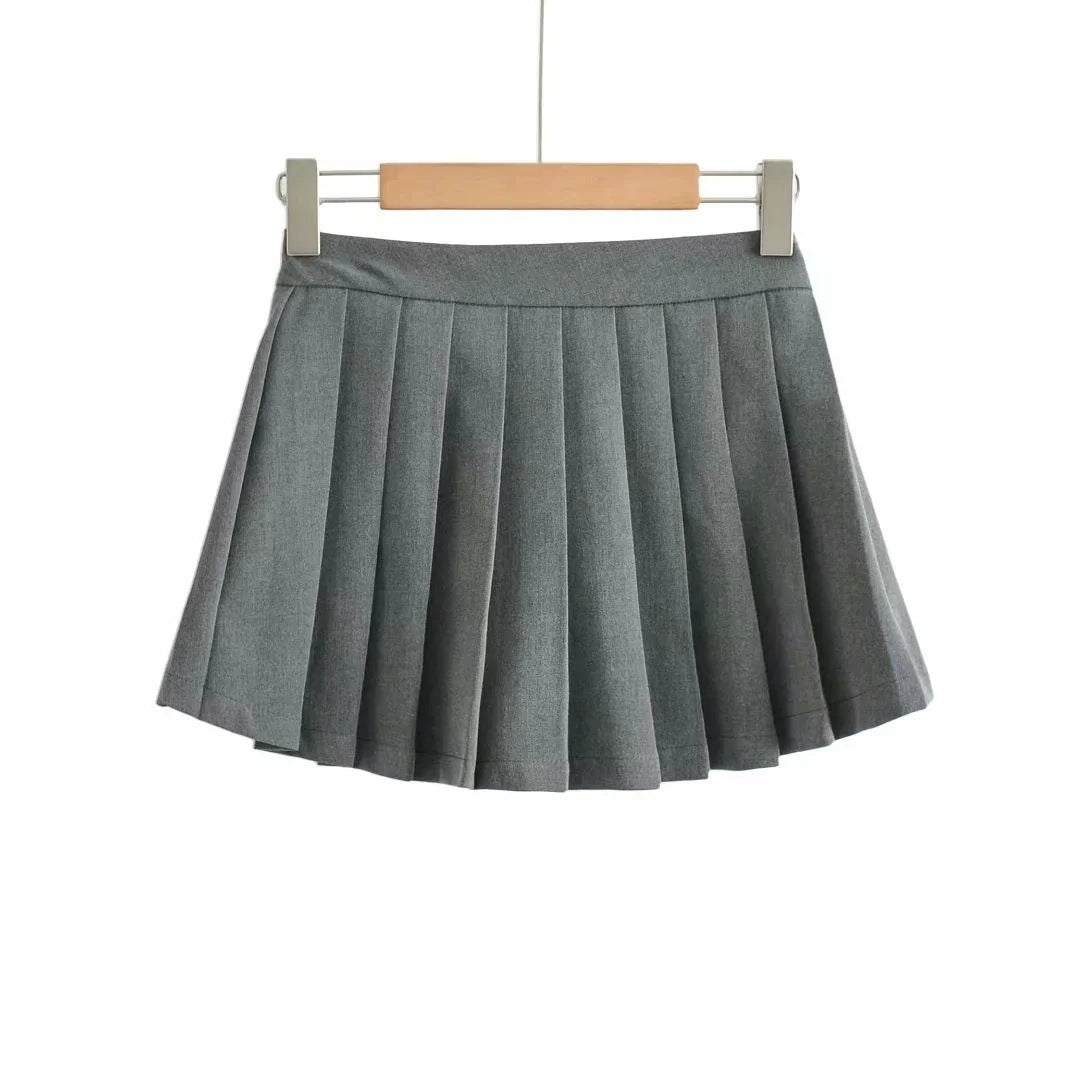 Women's High Waist A-line Pleated Skirt