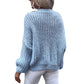 Pull décontracté à manches longues et col rond pour femme