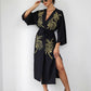 Womens Embroidered Beach Cover-Up Sun-Protective Cardigan Bikini