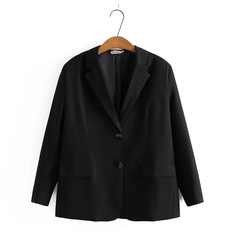 Veste de costume slim décontractée à carreaux rétro pour femme, grande taille