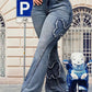 Fashion Elastic Plus Size Women's Denim Flared Pants
