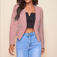Long Sleeve Cardigan Zipper Pocket Jacket Top Small Suit