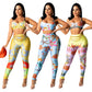 Fashion Printed Trousers Casual Two-piece Suit