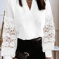 Chemise à manches longues et col en V pour femme