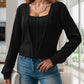 Sunken Stripe Square Collar Long Sleeve False Two-piece Suit