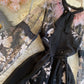 Heavy Industry Embroidered Flowers Ostrich Fur Lace Dress