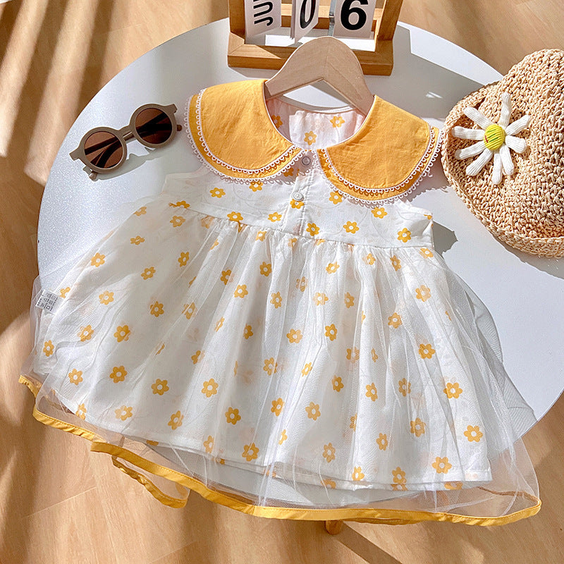 Robe princesse en coton à motif châle et jupe fine en gaze tendance