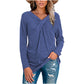 New V-Neck Long Sleeve Neck Twist Casual T-Shirt