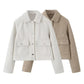 Veste courte douce et décontractée pour femme