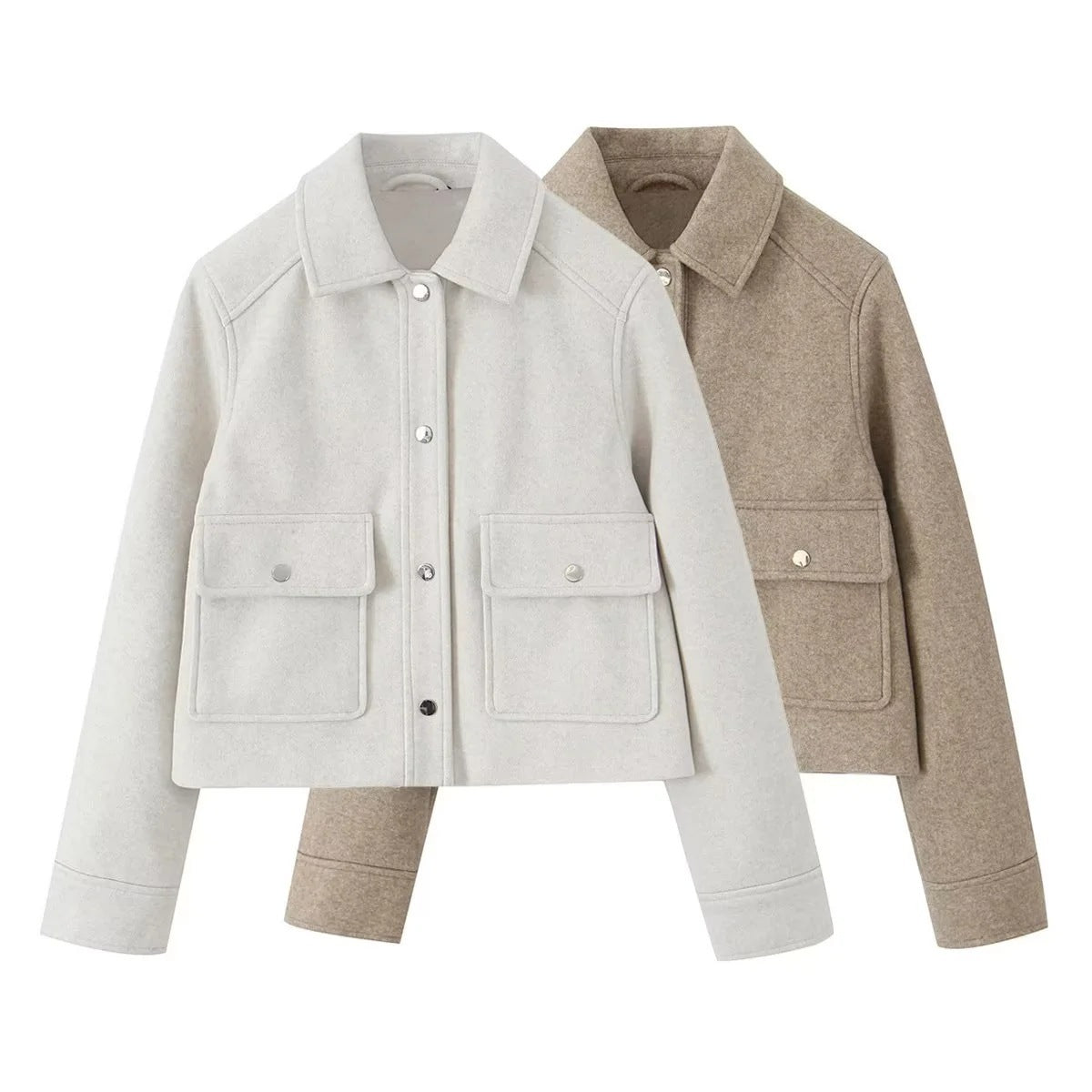 Veste courte douce et décontractée pour femme