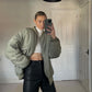 Same Loose Zip Cotton-padded Coat Flight Jacket